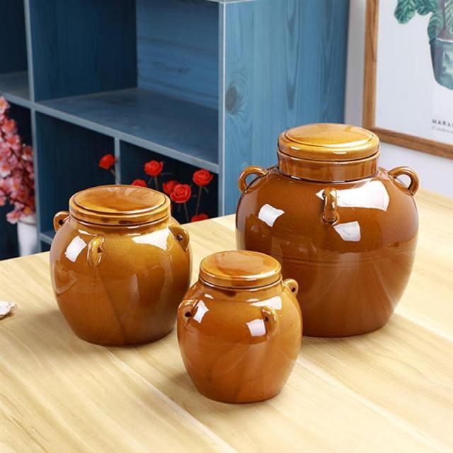 Ceramic Sealed Kimchi Jar Retro Tea Jar For Kimchi Pickled S