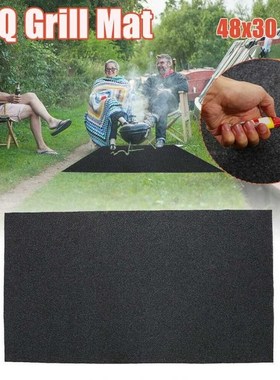 48x30in BBQ Grill Pad Flame Retardant Anti Skid Mat Oil Repe