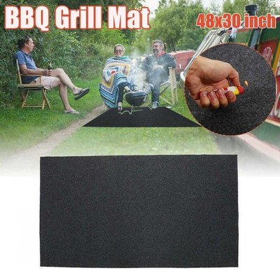 48x30in BBQ Grill Pad Flame Retardant Anti Skid Mat Oil Repe