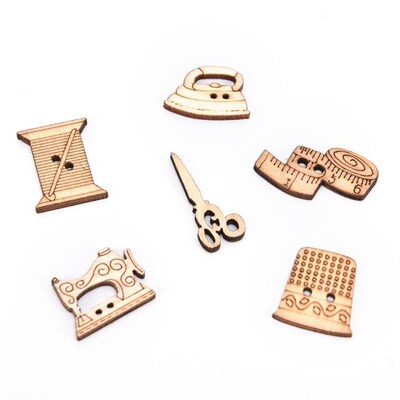 50 Pcs/lot Natrual Wooden Decorative Buttons Mix 适用于 Hand