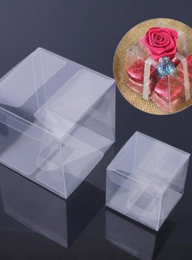 10 Pcs Wedding Transparent Cube Favour Boxes Sweet Candy Cak