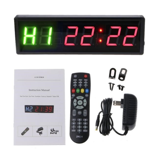 LED Fitness Interval Timer 2.3 Inch 6-digit Fitness Clock Gy