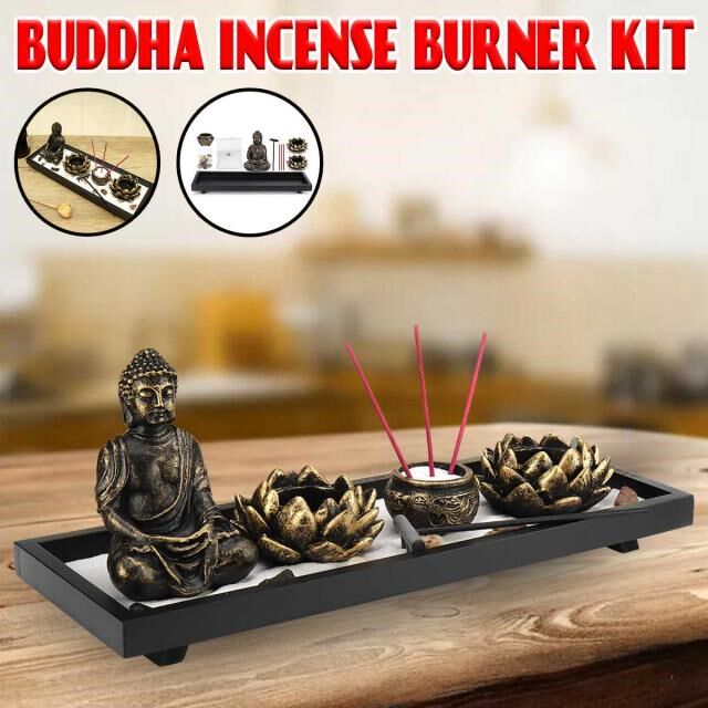 Golden Buddha Statue Figurine Incense Burner Ganesha Buddha图片