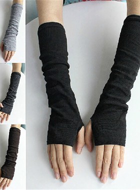 Winter Long Section Of Wool Fingerless Gloves Hot Color Can