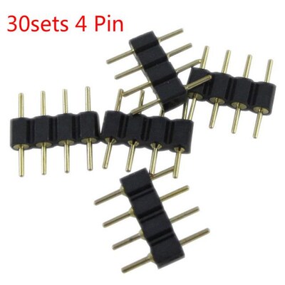 30sets/lot 4 Pin Needle Male Type 4pin RGB Connector 4pin Su