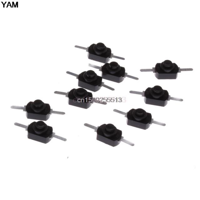10X 1A 30V DC 250V Black Latching On Off Mini Torch Push But