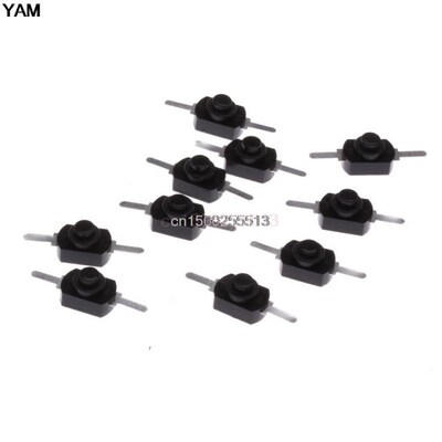 10X 1A 30V DC 250V Black Latching On Off Mini Torch Push But