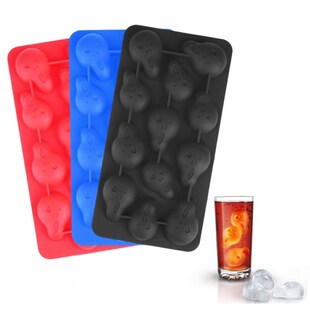 3D Silicone Skull Shape Ice Cream Mould DIY Skeleton Ice Cub