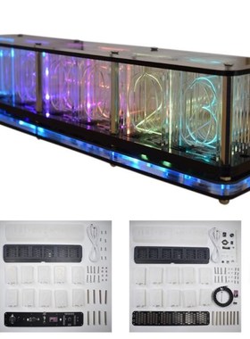 Imitate Full Color RGB Glow Tube Clock LED Music Spectrum DI