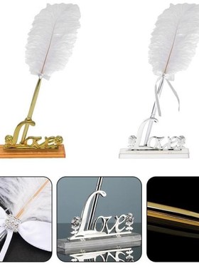 Wedding Party Signing Pen With Plated Metal Decorative Love