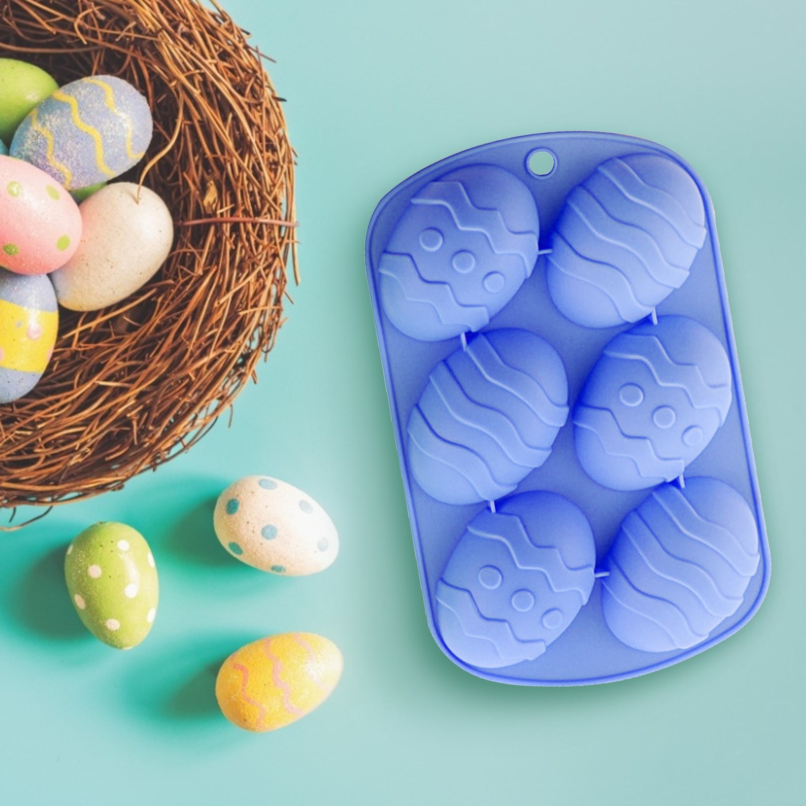 3D Easter Egg Mold for Chocolate Silicone Mould Bakeware 6-C