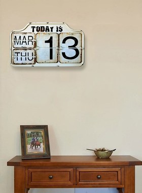 Retro Desk Metal Flip Calendar Easily Adjusted Standing Vint