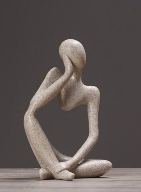 Modern Nordic Style Abstract Thinker Resin Statue Sculpture