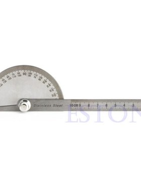10cm Stainless Steel 180 Degree Protractor Angle Finder Rule