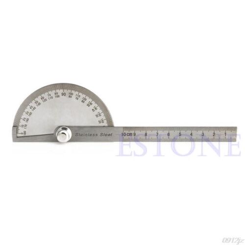 10cm Stainless Steel 180 Degree Protractor Angle Finder Rule