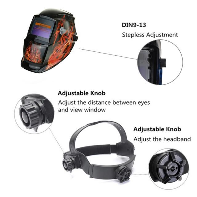 Solar Auto Darkening Adjustable Range TIG MIG MMA Electric W