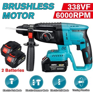 Drillpro 338VF Brushless Rechargeable Rotary Hammer Drill wi