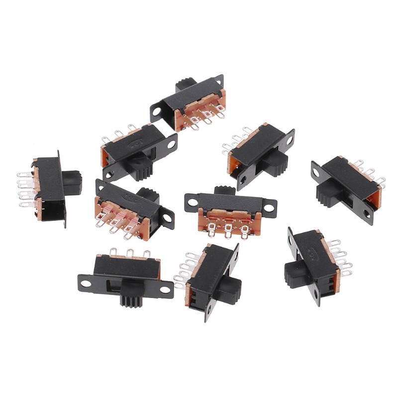 10Pcs SS22F32 6 Pins 2 Positions DPDT On/On Mini Slide Switc