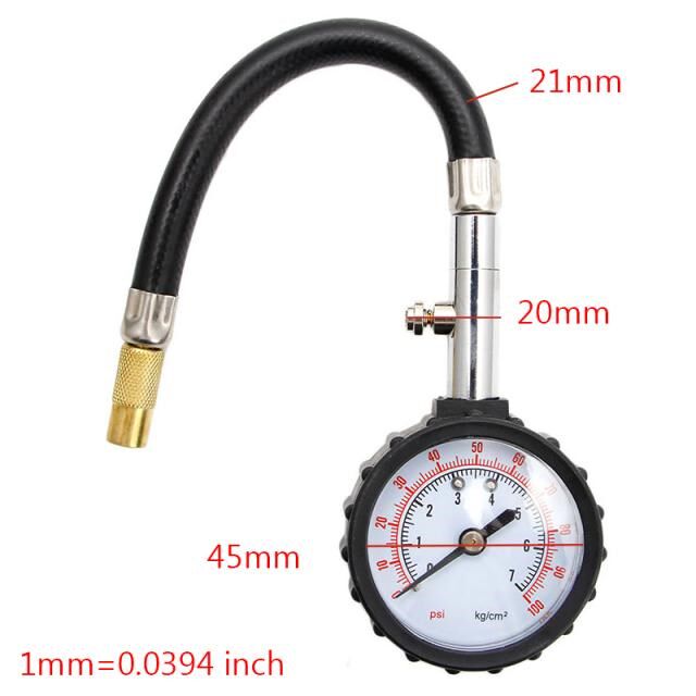 0-100PSI Car Truck Auto Motor Tyre Tire Air Pressure Gauge D