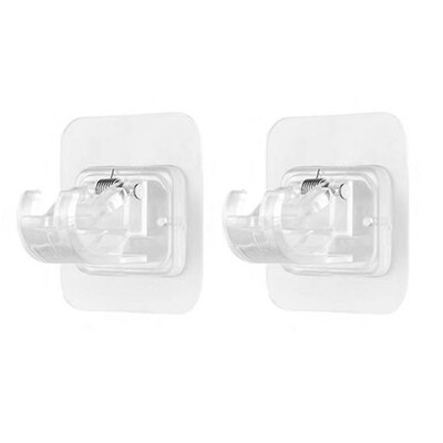 2 Pcs Transparent Hanging Rod Clamp Bathroom Shower Curtain