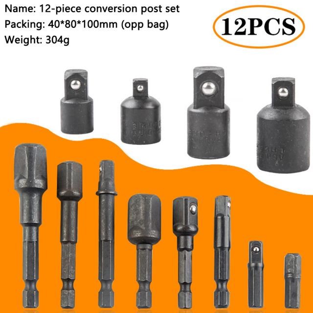 12pcs Hex Power Drill Bit Driver Socket Bits Set 1/4 3/8 1/2