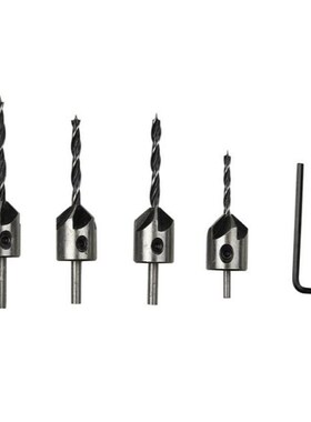 4Pcs HSS 5 Flute Wood Drill Bit Set Size 3mm-10mm Reamer Woo