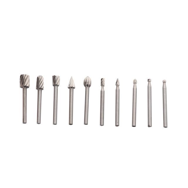 10pcs HSS Routing Router Grinding Bits Burr File Set Milling