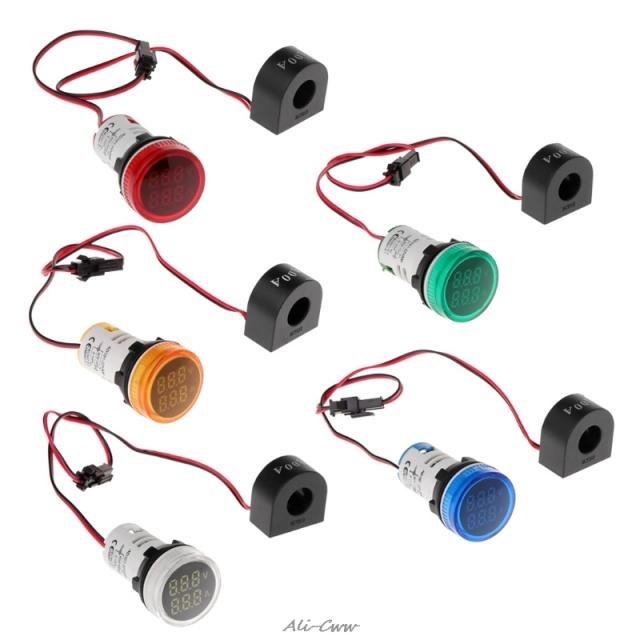 22MM AC50-500V 0-100A Digital LED Voltmeter Voltage Meter In