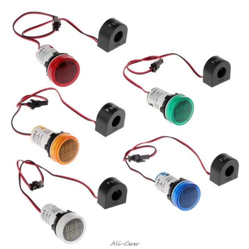 22MM AC50-500V 0-100A Digital LED Voltmeter Voltage Meter In