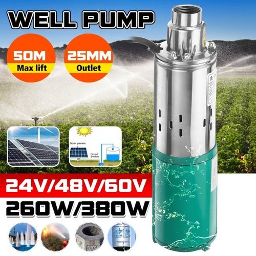 260W/380W 24V/48V/60V High Lift 50m Solar Water Pump Deep We