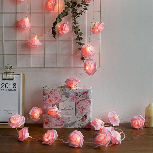 10/20/40leds Rose Flower String Lights Battery Rose Christma