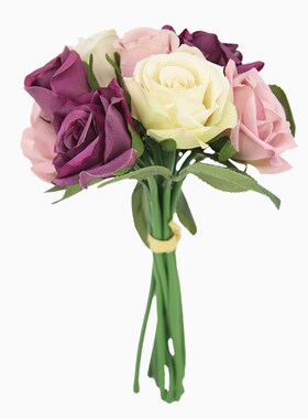 1 Bouquet Artificial Flowers Peony Tea Rose Autumn Silk Fake