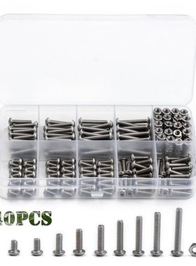 340Pcs/Set Assorted Stainless Steel M3 Screws with Hex Nuts