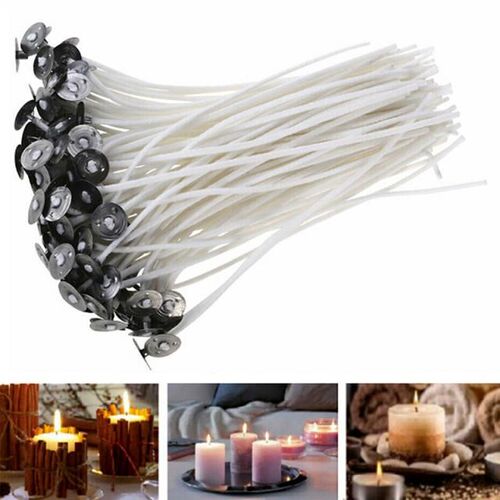 100Pcs Candle Wicks Cotton Core Waxed Wick With Sustainer 适