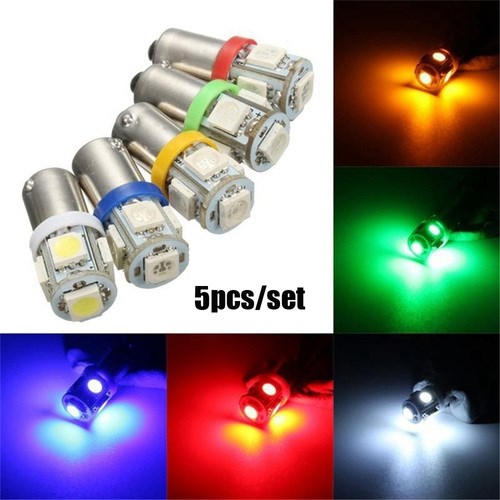 5Pcs/Set Car Marker Lamps Ba9S T4W Smd 5050 5 Led Tower 96 L