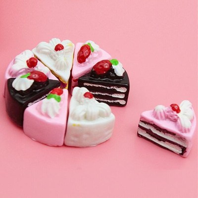 10PCS DIY Miniature Artificial Fake Food Cake Resin Cabochon