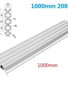 Silver 1000mm 2080 T-Slot  Aluminum Profiles Extrusion Frame