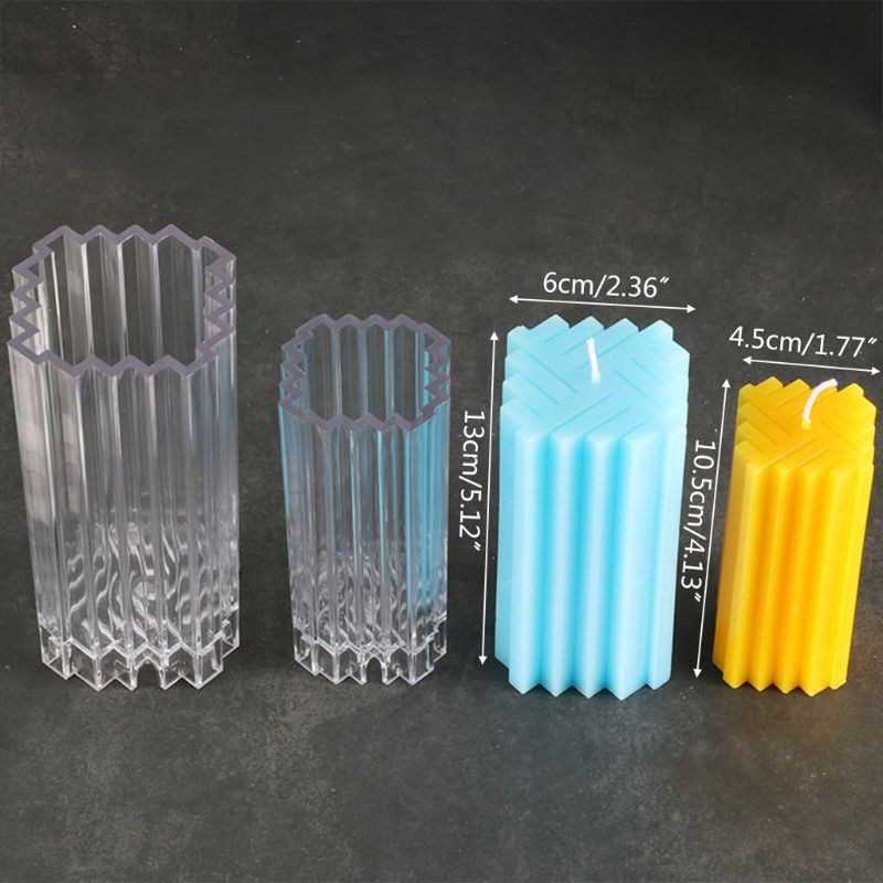 2pcs/set Square Cylinder Shaped Plastic Scented Candle Mold