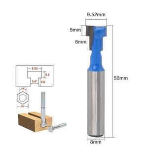 1PC 8mm Shank T-Slot Milling Cutters Router Bit Suit For 1/4