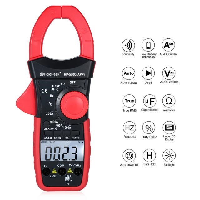HoldPeaks Digital Clamp Multimeter Clamp Meter Current  Elec