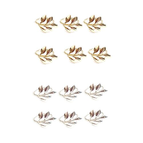 6Pcs Fall Leaves Napkin Rings Christening Metal Wedding Gift