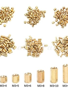 50Pcs M3 Hex Nut Spacing Screw Female Brass Threaded Pillar