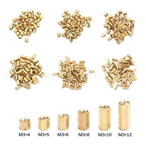 50Pcs M3 Hex Nut Spacing Screw Female Brass Threaded Pillar