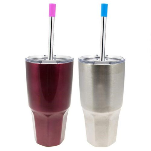Useful Reusable 304 Stainless Steel Straw with Dust Cap Milk