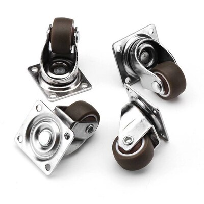 4pcs  1 Inch Mute TPR Universal Wheels Mini Casters Single L