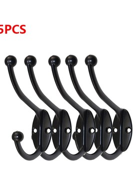 Durable Duel Prongs Hook Vintage Style Black Classic Zinc Al