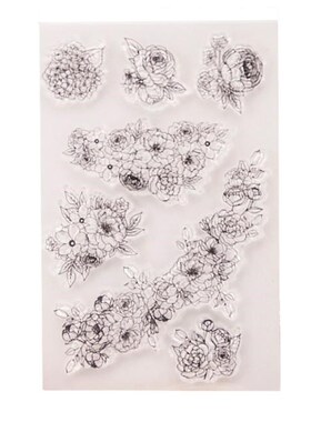 Flower Vine Silicone Clear Seal Stamp DIY Scrapbooking Embos