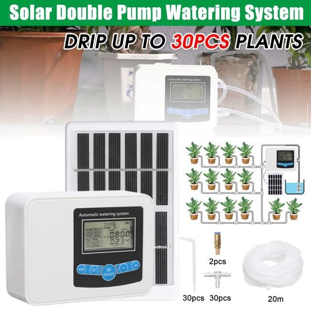 Solar Energy Garden Watering Device Dual-pump Drip Irrigatio