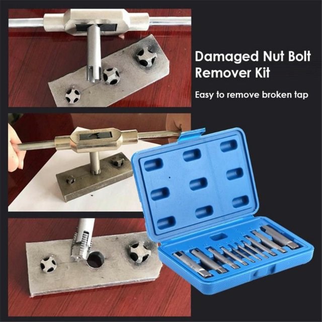 10Pcs Damaged Screw Extractor Drill Bits Nut Bolt Remover St