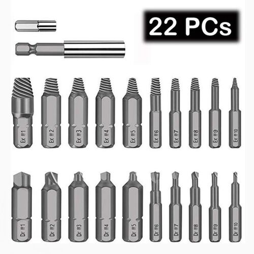 6/22pcs Drill Broken Speed Out Easy out Stripped Screw Remov